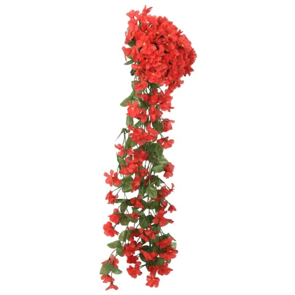 vidaXL kunstige blomsterguirlander 3 stk. 85 cm rød