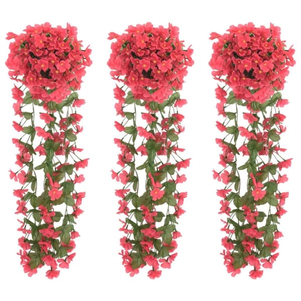 vidaXL Blomsterkranser for jul 3 stk rose 85 cm