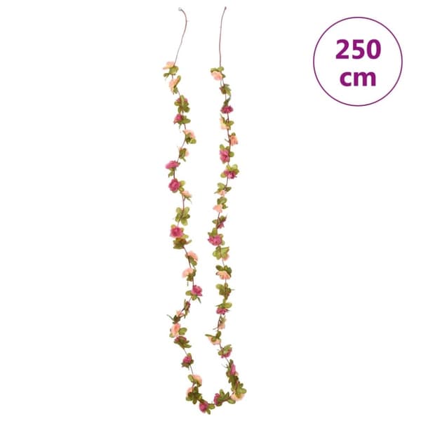 vidaXL Konstgjorda girlanger 3 st rosenröd 250 cm