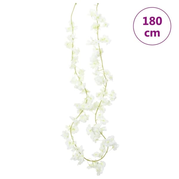 vidaXL kunstige blomsterguirlander 6 stk. 180 cm hvid