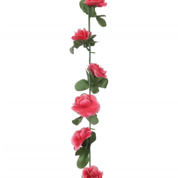 vidaXL Konstgjorda girlanger 6 st rosenröd 250 cm