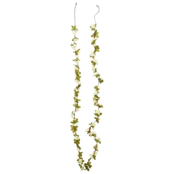 vidaXL Blomsterkranser for jul 6 stk hvit 250 cm