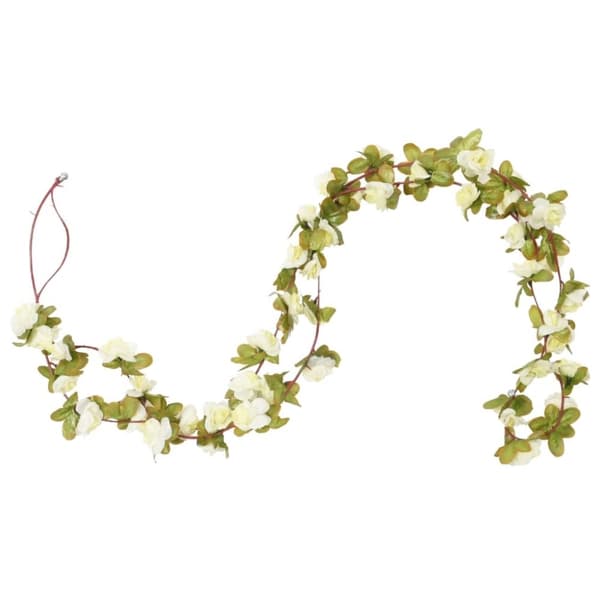 vidaXL Blomsterkranser for jul 6 stk hvit 250 cm