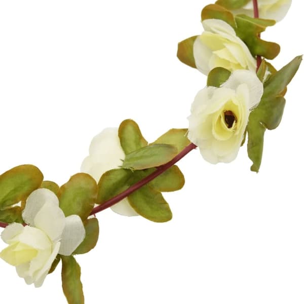 vidaXL Blomsterkranser for jul 6 stk hvit 250 cm