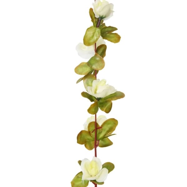 vidaXL Blomsterkranser for jul 6 stk hvit 250 cm