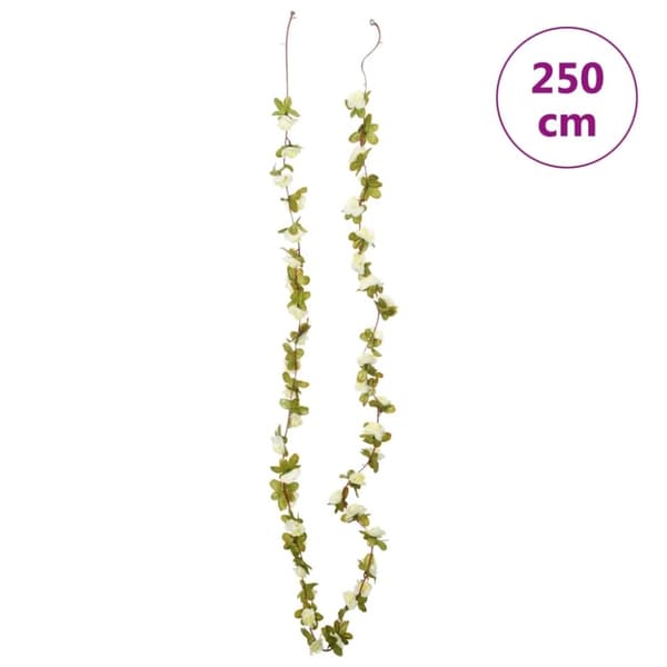vidaXL Blomsterkranser for jul 6 stk hvit 250 cm