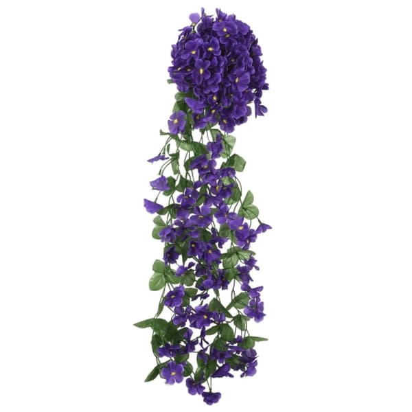 vidaXL Blomsterkranser for jul 3 stk mørkelilla 85 cm