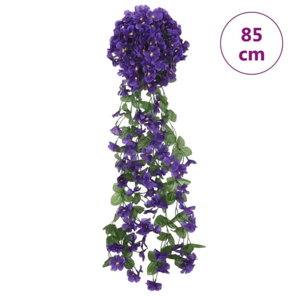 vidaXL Blomsterkranser for jul 3 stk mørkelilla 85 cm
