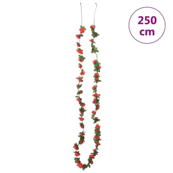 vidaXL kunstige blomsterguirlander 6 stk. 250 cm forårsrød