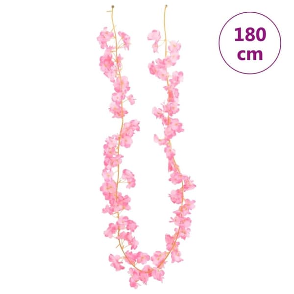 vidaXL Konstgjorda girlanger 6 st mörk rosa 180 cm