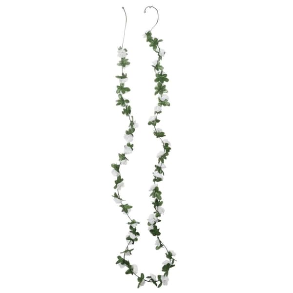 vidaXL Blomsterkranser for jul 6 stk vår hvit 250 cm