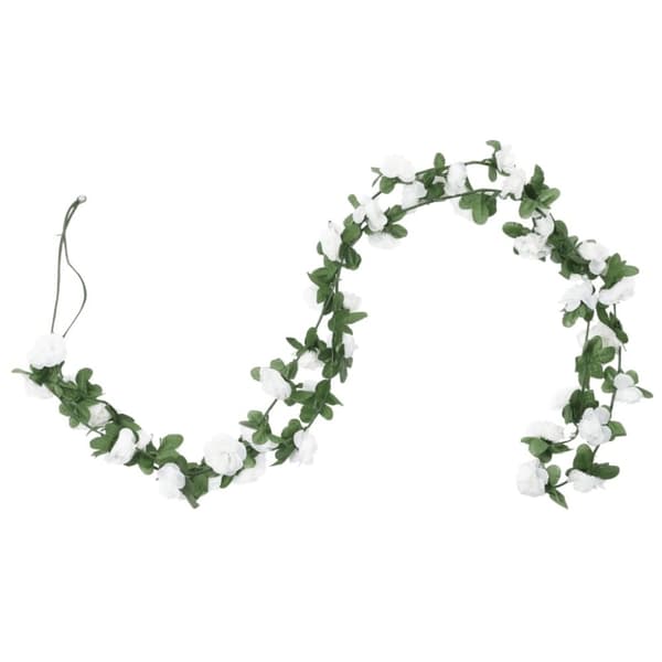 vidaXL Blomsterkranser for jul 6 stk vår hvit 250 cm