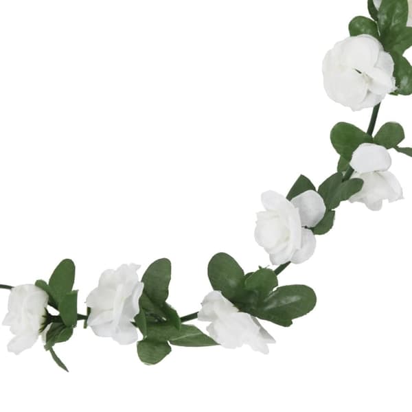 vidaXL Blomsterkranser for jul 6 stk vår hvit 250 cm