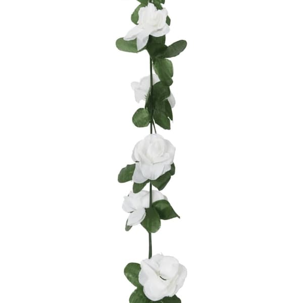 vidaXL Blomsterkranser for jul 6 stk vår hvit 250 cm