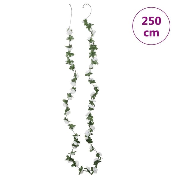 vidaXL Blomsterkranser for jul 6 stk vår hvit 250 cm
