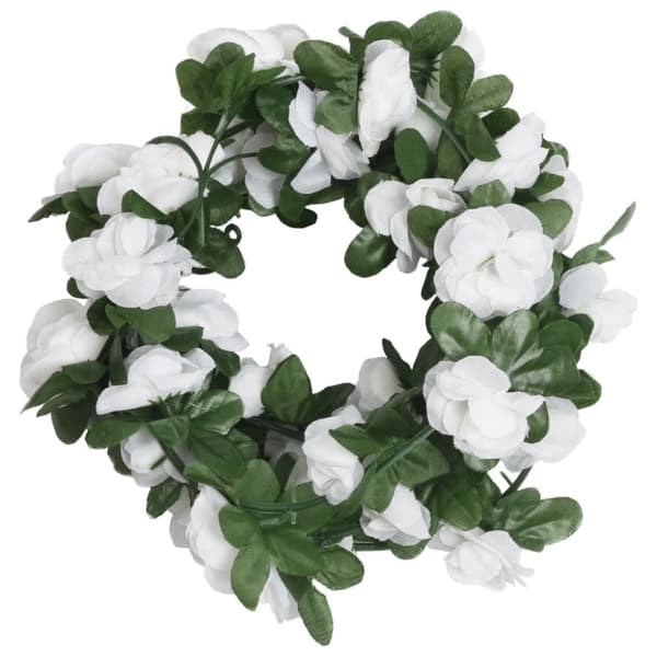 vidaXL Blomsterkranser for jul 6 stk vår hvit 250 cm