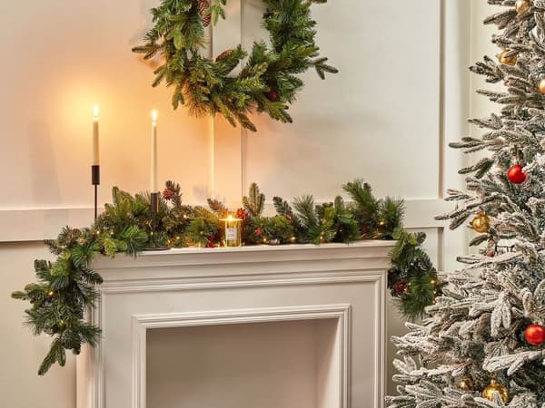 Julegirlander Grønn Syntetisk materiale 180 cm Med LED-lys Julepynt Jul Dekorasjon