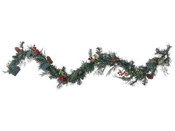 Julegirlander med belysning Grønn Syntetisk materiale 180 cm LED Julepynt Jul Dekorasjon
