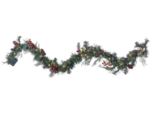Julegirlander med belysning Grønn Syntetisk materiale 180 cm LED Julepynt Jul Dekorasjon
