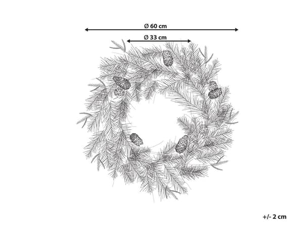 Julekrans Grønn Syntetisk materiale ø 60 cm Kongler Julepynt Jul Dekorasjon