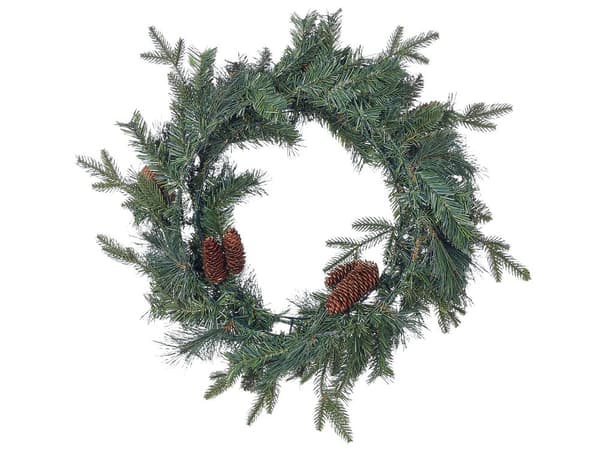 Julekrans Grønn Syntetisk materiale ø 60 cm Kongler Julepynt Jul Dekorasjon