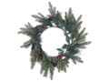 Miniatyrbilde 5 av 8: Julekrans Grønn Syntetisk materiale ø 50 cm Med belysning Kunstig snø Bær og Kongler Julepynt Jul Dekorasjon