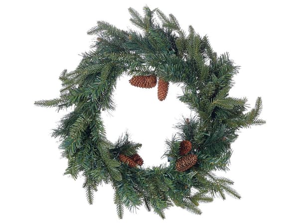 Julekrans med belysning Grønn Syntetisk materiale ø 60 cm LED Kongler Julepynt Jul Dekorasjon