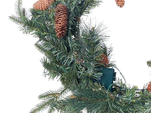 Julekrans med belysning Grønn Syntetisk materiale ø 60 cm LED Kongler Julepynt Jul Dekorasjon
