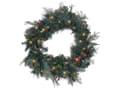 Miniatyrbilde 1 av 8: Julekrans med belysning Grønn syntetisk materiale ø 60 cm LED Kunstig snø Kongler Bær Julepynt Jul Dekorasjon