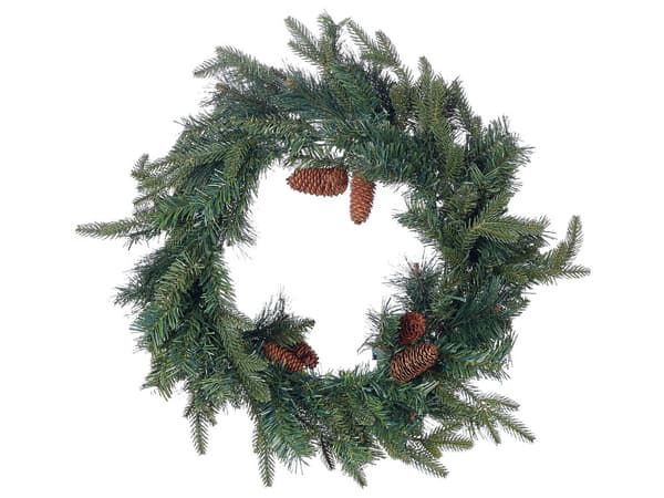 Julekrans Grøn ø 60 cm Krans til Dør Udendørs LED Belysning Juledekoration til Hoveddør Tilbehør