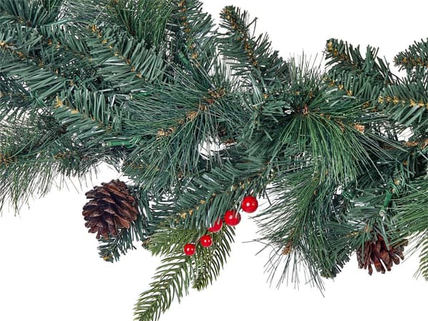 Julgirlang Grön Syntetmaterial 270 cm Förbelyst med LED-lampor Juldekor Vinter Jul Grönska