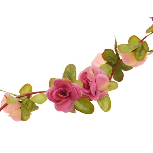 Julkransar med blommor 3 st rosenröd 250 cm