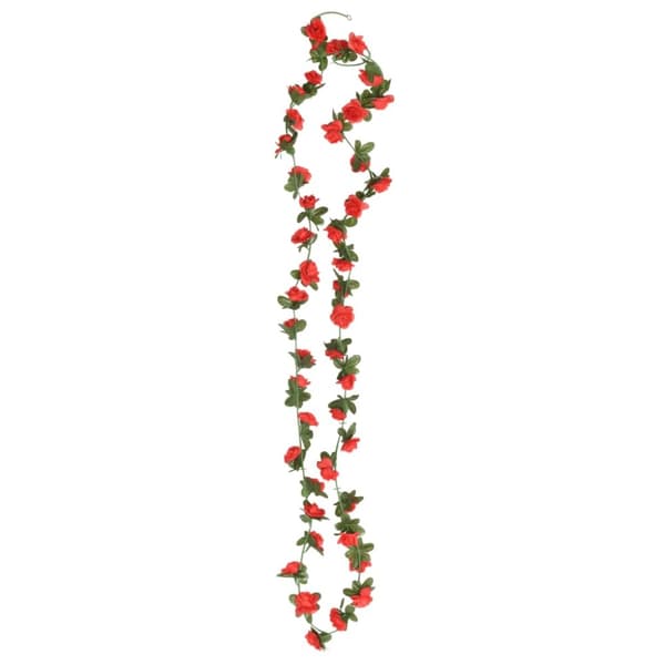 Julkransar med blommor 6 st röd 240 cm