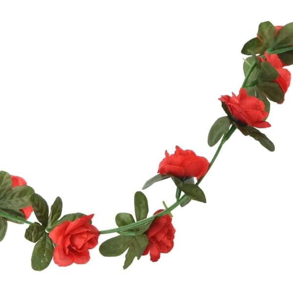 Julkransar med blommor 6 st röd 240 cm
