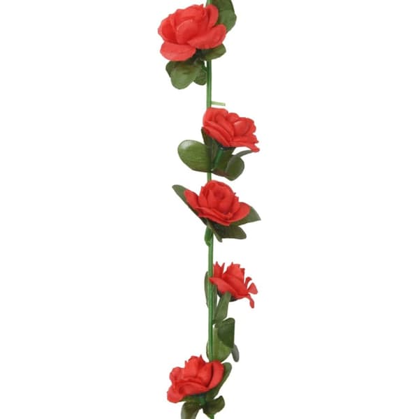 Julkransar med blommor 6 st röd 240 cm