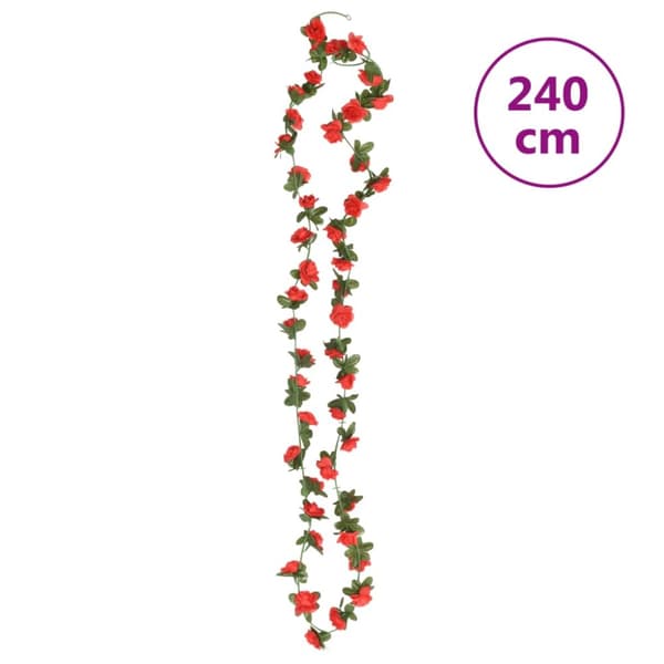 Julkransar med blommor 6 st röd 240 cm