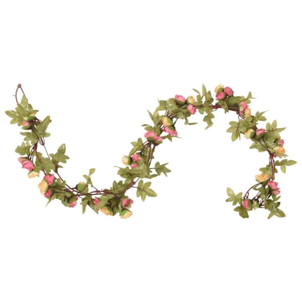blomsterguirlander til jul 3 stk. 215 cm lyserød