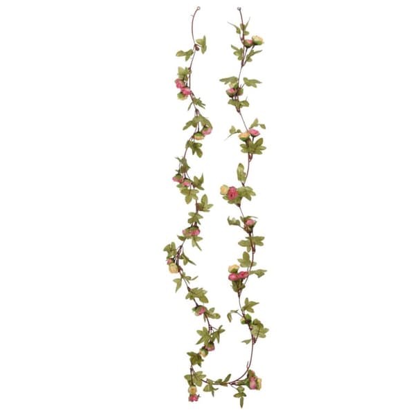 blomsterguirlander til jul 3 stk. 215 cm lyserød