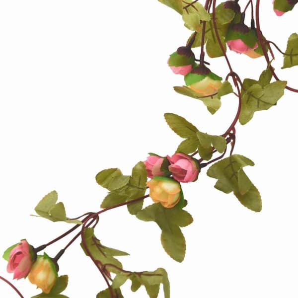 blomsterguirlander til jul 3 stk. 215 cm lyserød