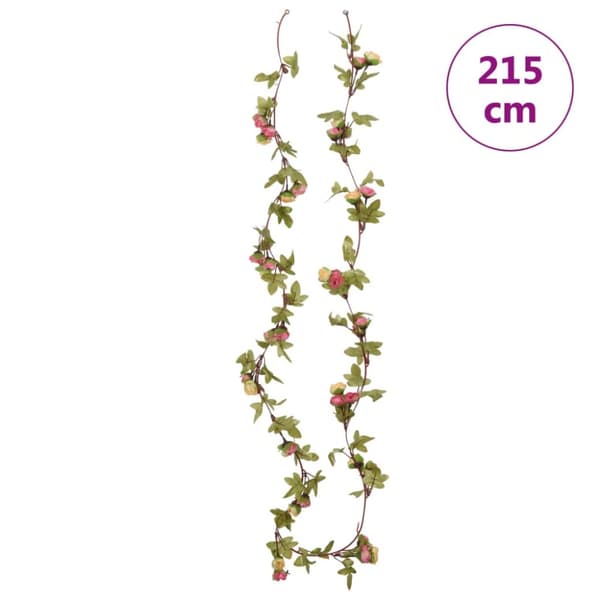 blomsterguirlander til jul 3 stk. 215 cm lyserød