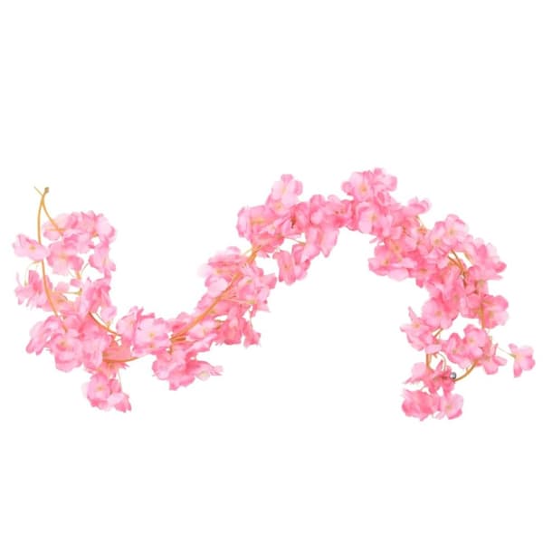 blomsterguirlander til jul 6 stk. 180 cm mørk pink