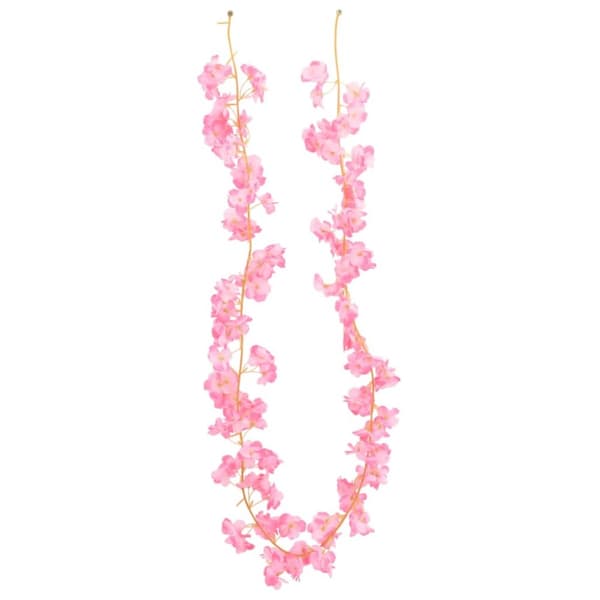 blomsterguirlander til jul 6 stk. 180 cm mørk pink