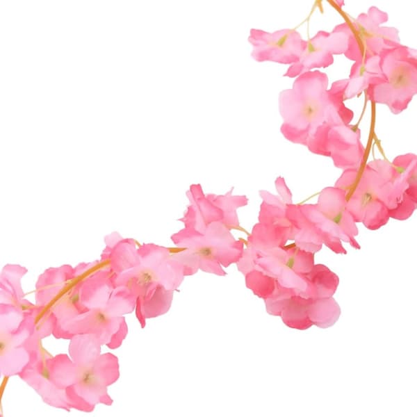 blomsterguirlander til jul 6 stk. 180 cm mørk pink
