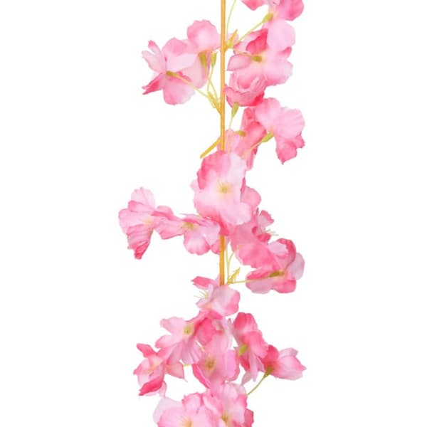 blomsterguirlander til jul 6 stk. 180 cm mørk pink