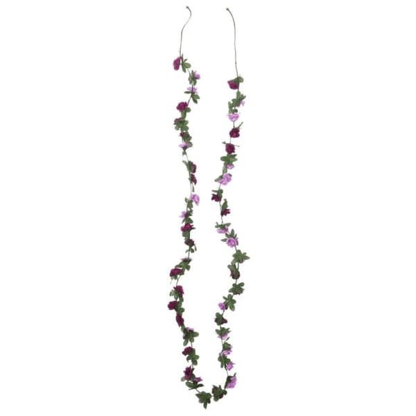 Julkransar med blommor 6 st lila 250 cm