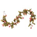 Miniatyrbillede 3 af 7: blomsterguirlander til jul 3 stk. 215 cm rosenrød