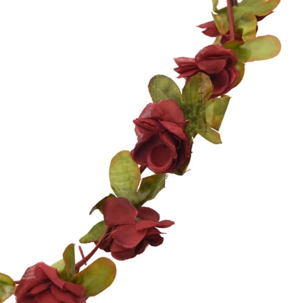 blomsterguirlander til jul 6 stk. 250 cm vinrød