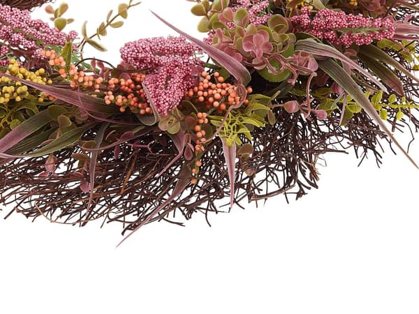 Dørkrans Rosa Grønn Kunstige blomster Ø 50 cm Veggdekorasjon Rustikk Tradisjonell Boho