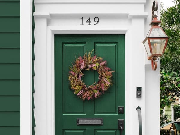 Dørkrans Rosa Grønn Kunstige blomster Ø 50 cm Veggdekorasjon Rustikk Tradisjonell Boho