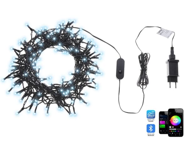 LED-lyslenke med 200 flerfargede lys 27 m Appstyrt med timer og bryter Julebelysning Dekorasjon Smart belysning